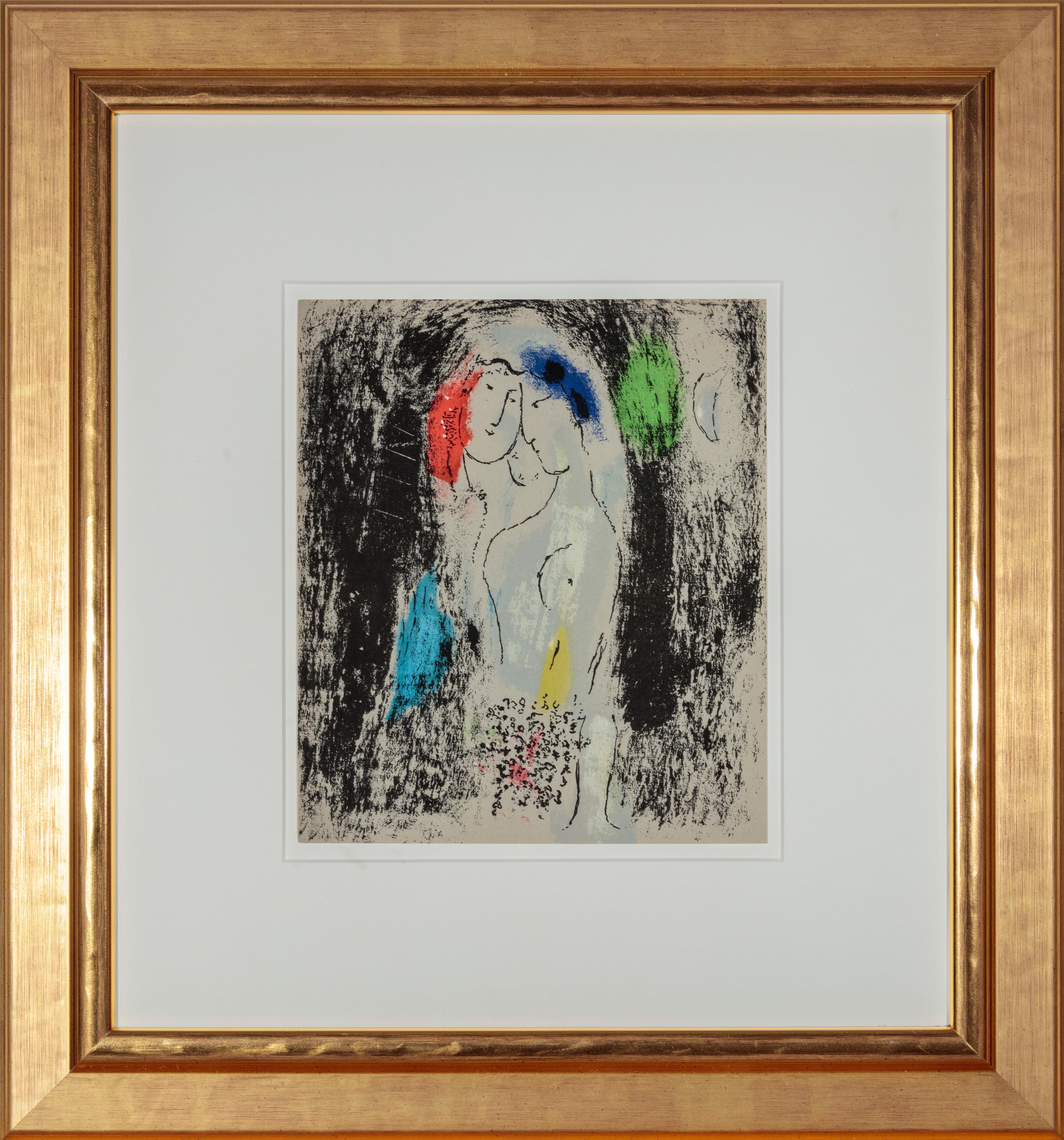 Les Amoureux en gris (Lovers in grey) - Print by Marc Chagall