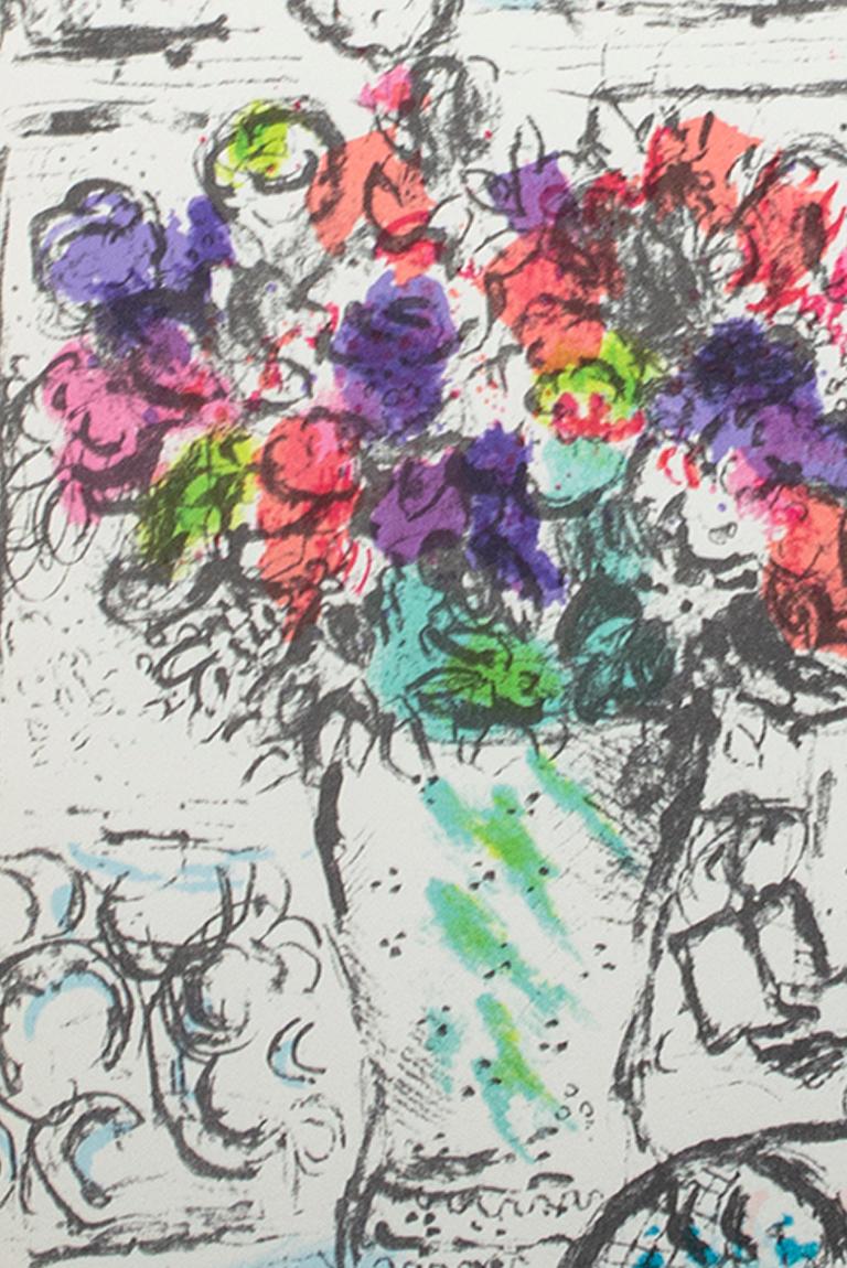 „Les Anmones (Die Anemonen):: M 730“:: Original farbige Lithographie von Marc Chagall 1