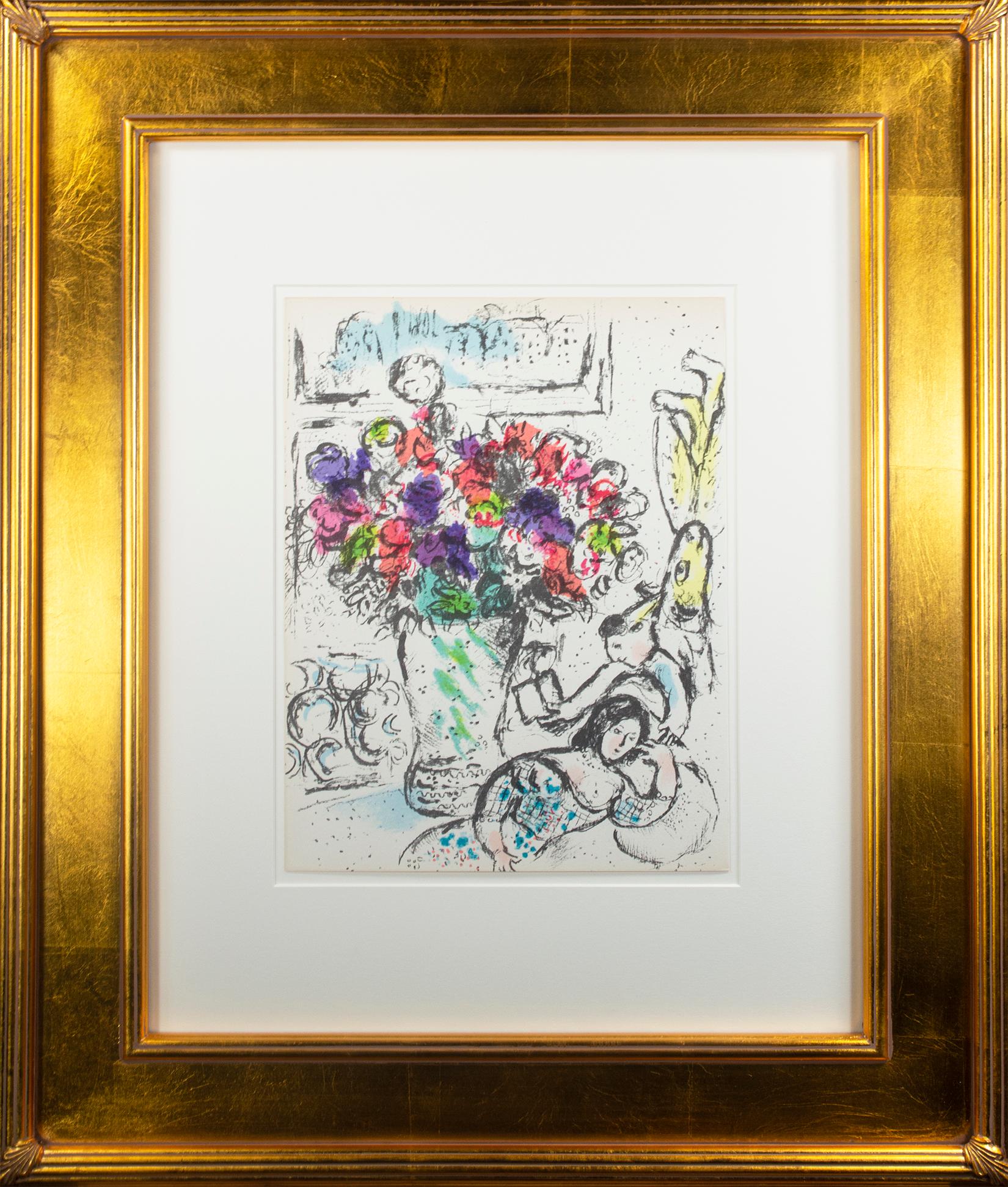 „Les Anmones (Die Anemonen):: M 730“:: Original farbige Lithographie von Marc Chagall 3