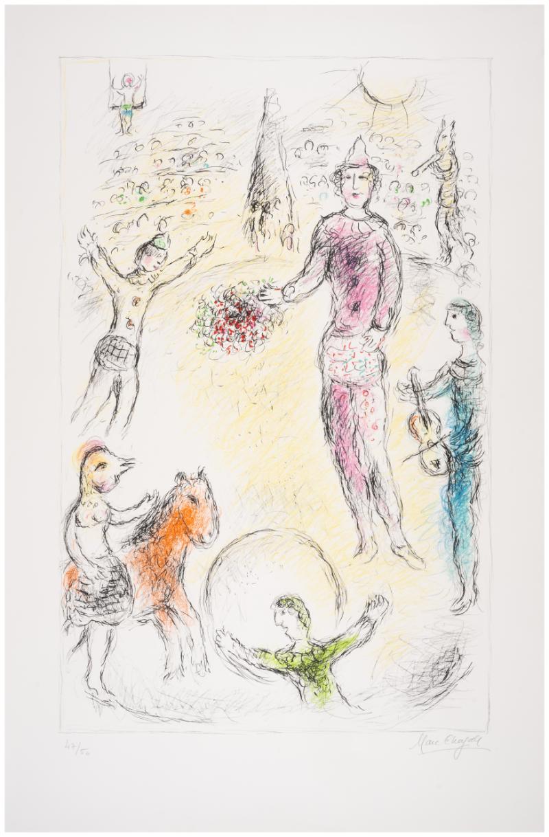 Marc Chagall Figurative Print - Les Clowns Musiciens
