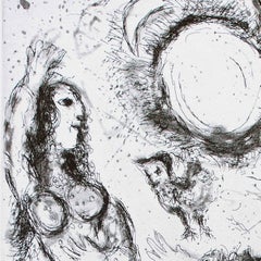 Les Danseurs à la Lune - Etching by Marc Chagall - 1967