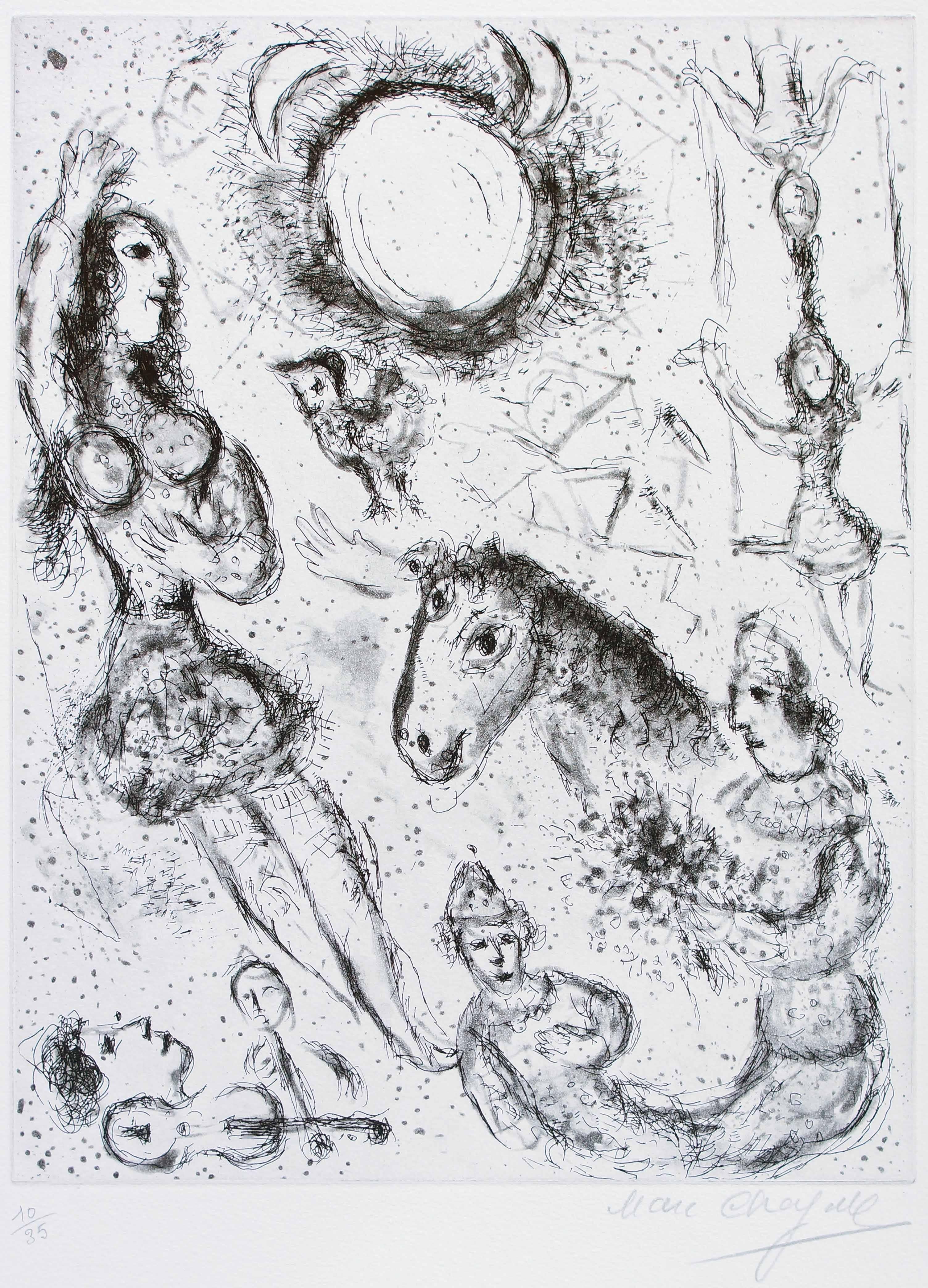 Les Danseurs à la Lune - Gravure de Marc Chagall - 1967