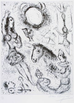Les Danseurs à la Lune - Original Etching by Marc Chagall - 1967