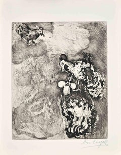 Les Deux Coqs (The Two Rooster) - Etching by Marc Chagall - 1952