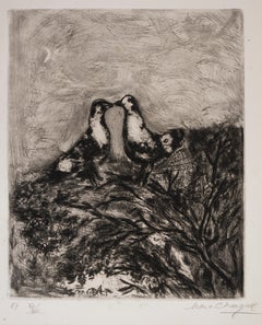 Les Deux Pigeons (Two Pigeons) - Original Etching by Marc Chagall - 1927-1930