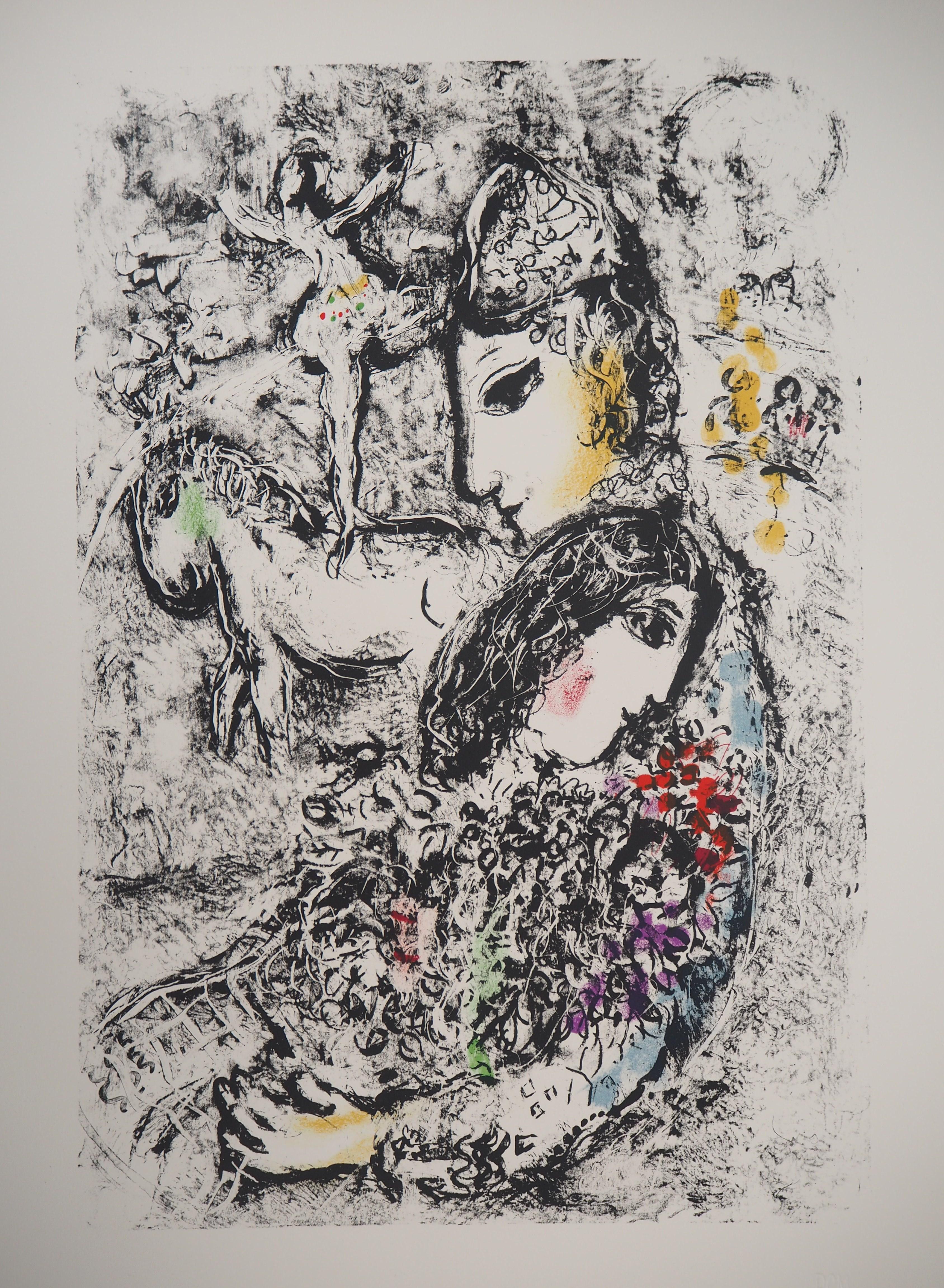 Les Enchanteurs (Lovers at Circus) - Original lithograph (Mourlot #569) - Print by Marc Chagall