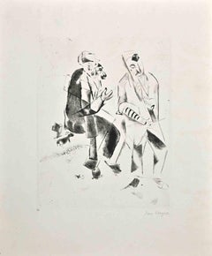 Antique Les Grands Pères - Etching by Marc Chagall - 1922