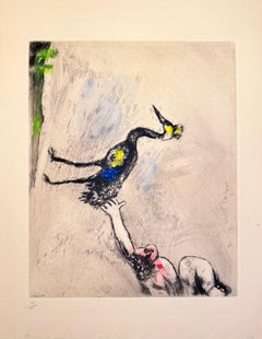 Les Grenouilles Qui Demandent Un Roi, Orginal Etching, Hand Colored, 1952, 19/85