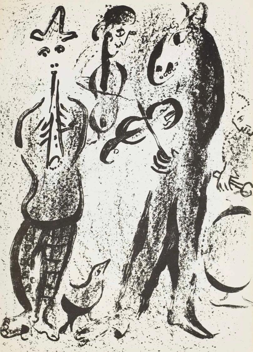 Marc Chagall Figurative Print - Les Joueurs Itinérants