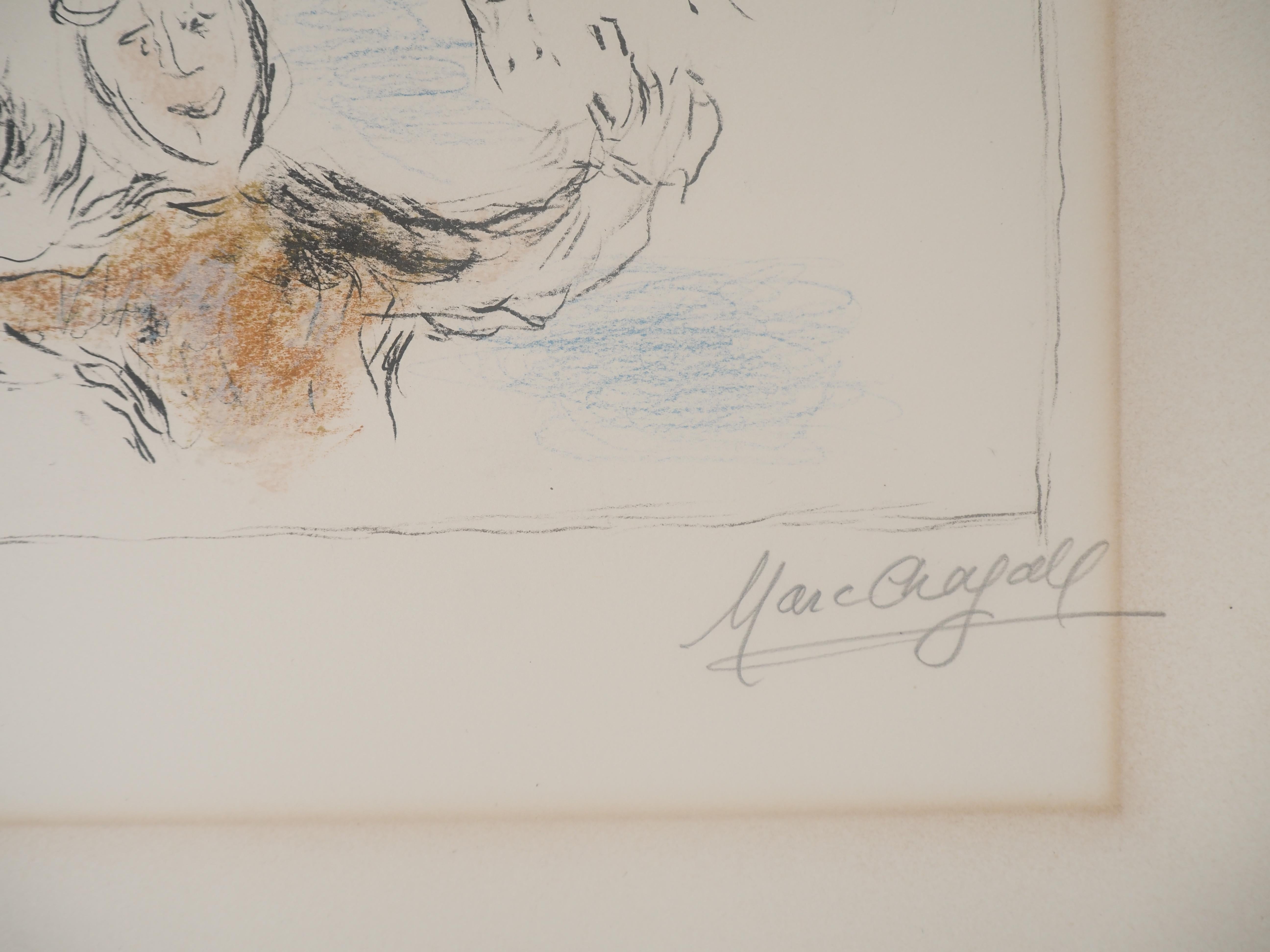 Les Lilas (Flowers and Joy)  - TALL Original Lithograph SIGNED (Mourlot #975) - Print by Marc Chagall