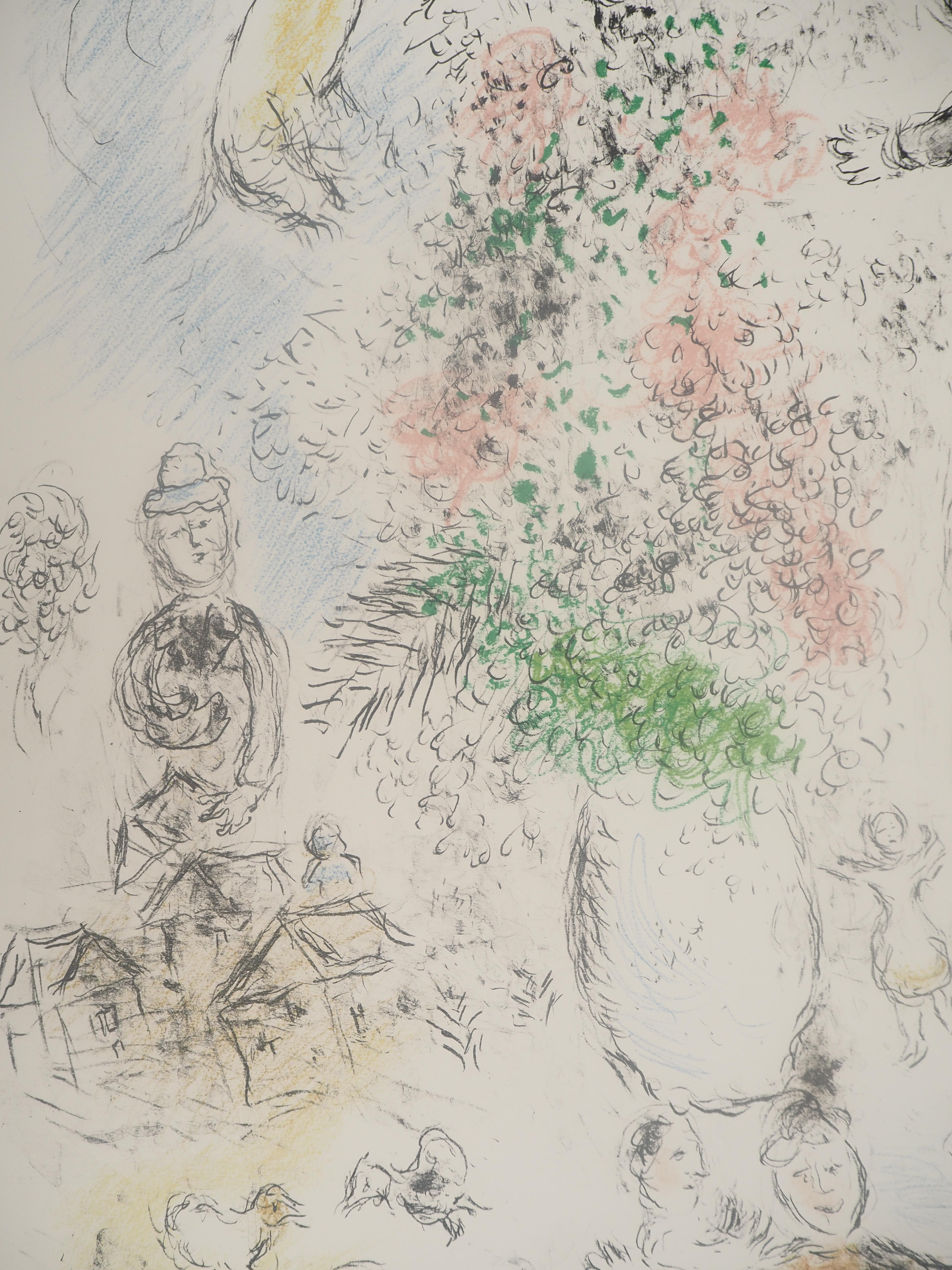 Les Lilas (Flowers and Joy)  - TALL Original Lithograph SIGNED (Mourlot #975) For Sale 1