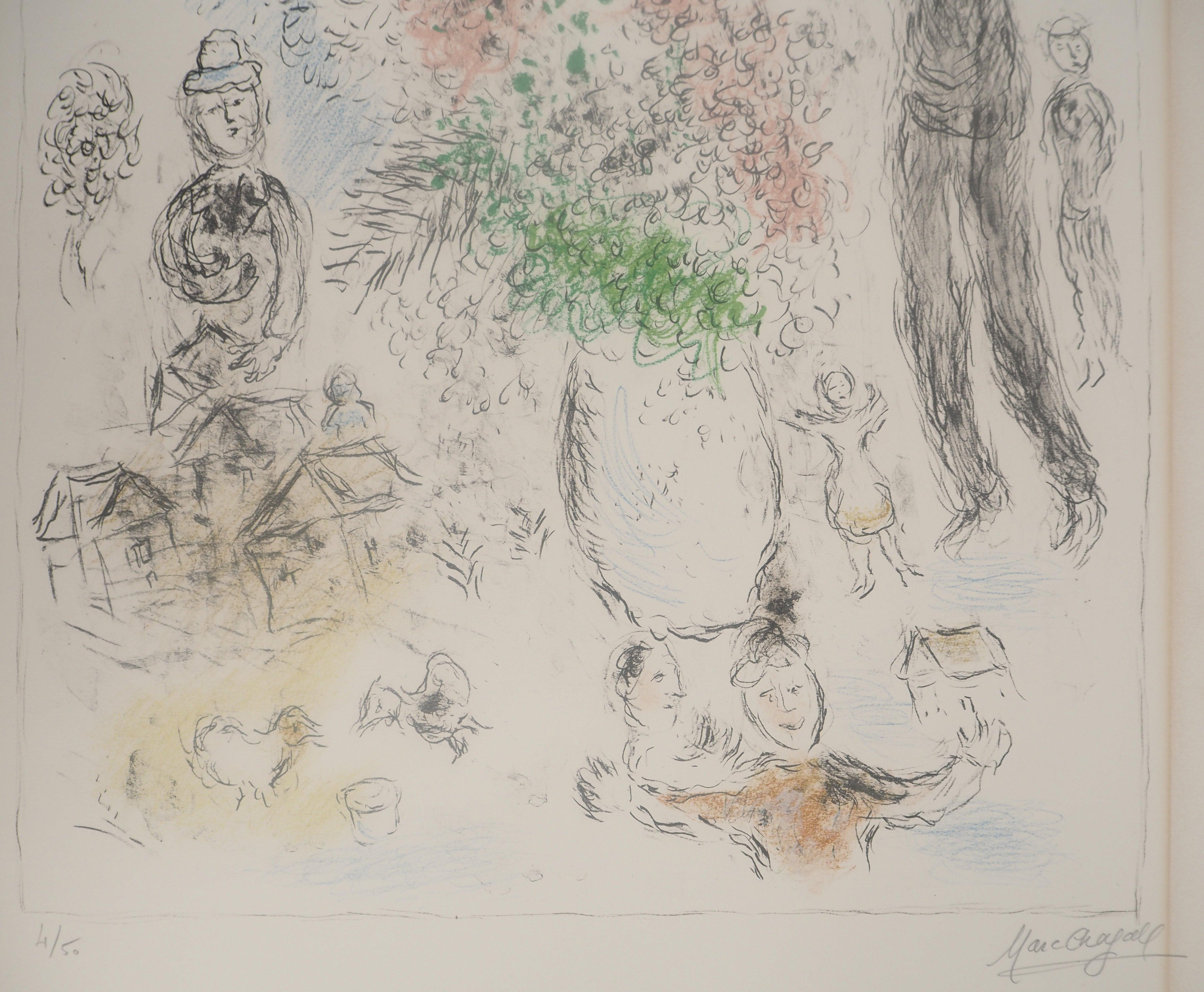 Les Lilas (Flowers and Joy)  - TALL Original Lithograph SIGNED (Mourlot #975) For Sale 4