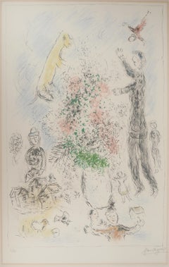 Les Lilas (Flowers and Joy)  - TALL Original Lithograph SIGNED (Mourlot #975)