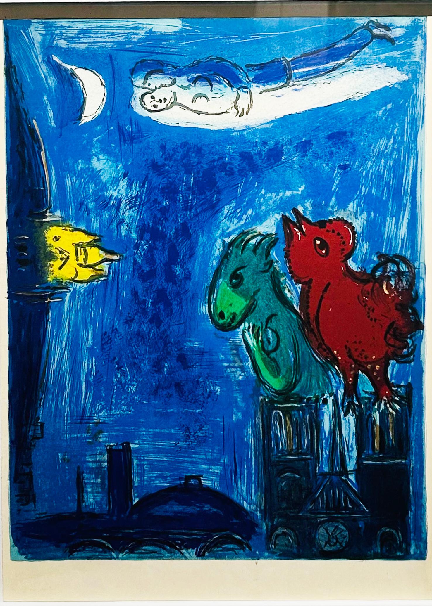 Marc Chagall Print - Les monstres de Notre-Dame. 1954.