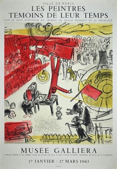 Vintage Les Peintres Témoins de leur Temps - Lithographed Poster after M. Chagall - 1963