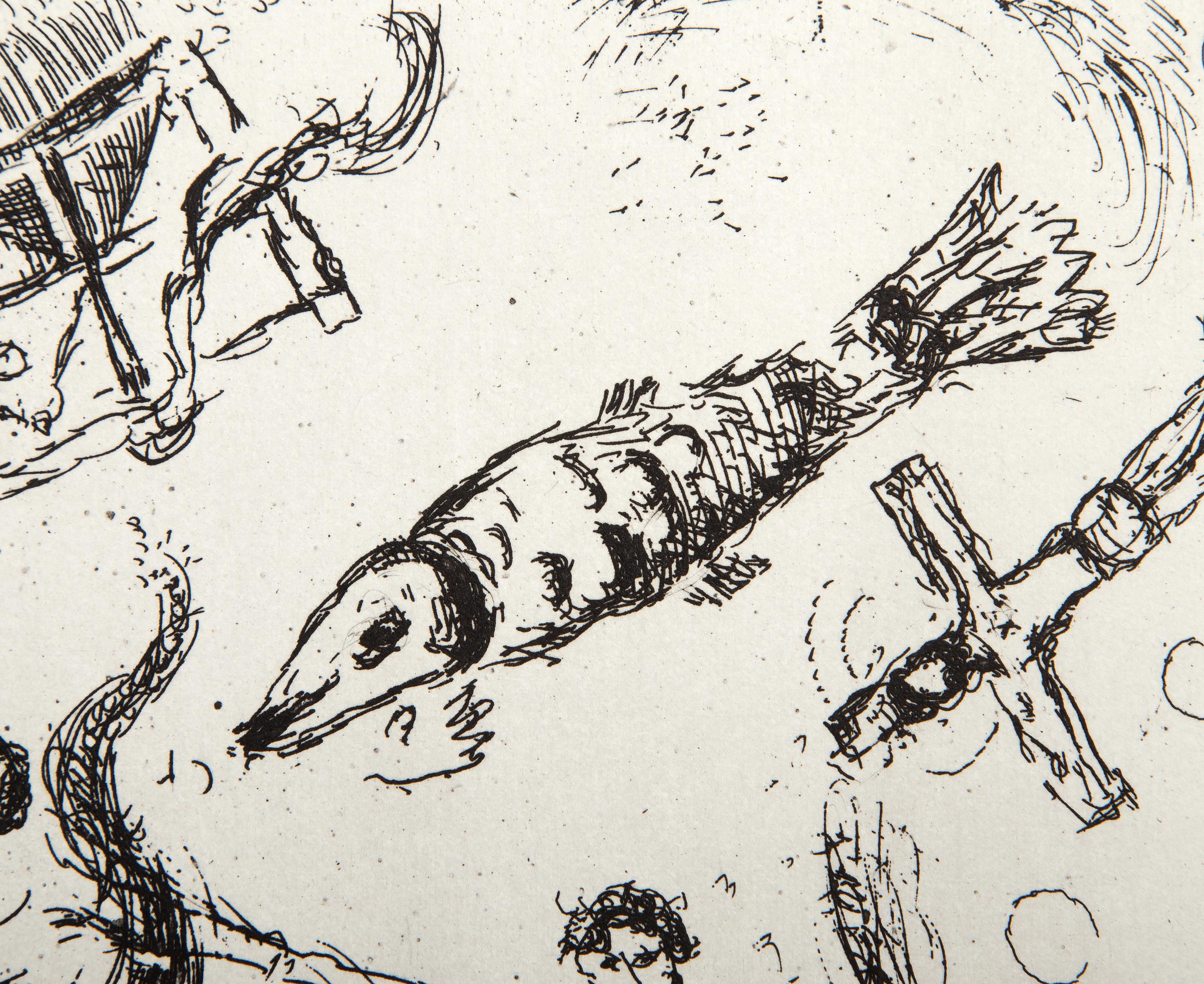 Lettre a Marc Chagall III, Etching by Marc Chagall For Sale 1