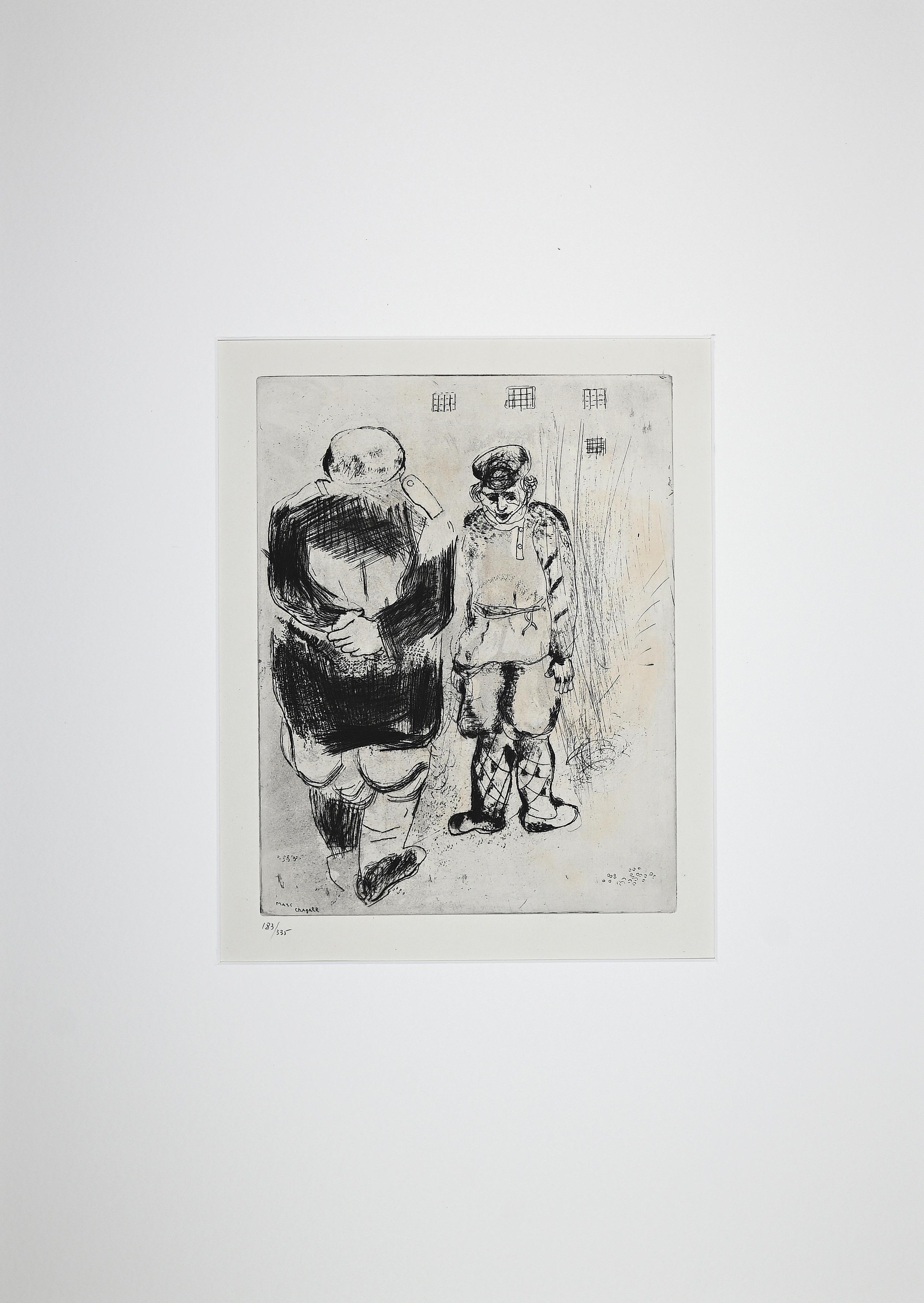 L'Homme sans Passeport Devant le Capitaine Ispravnik - Print by Marc Chagall