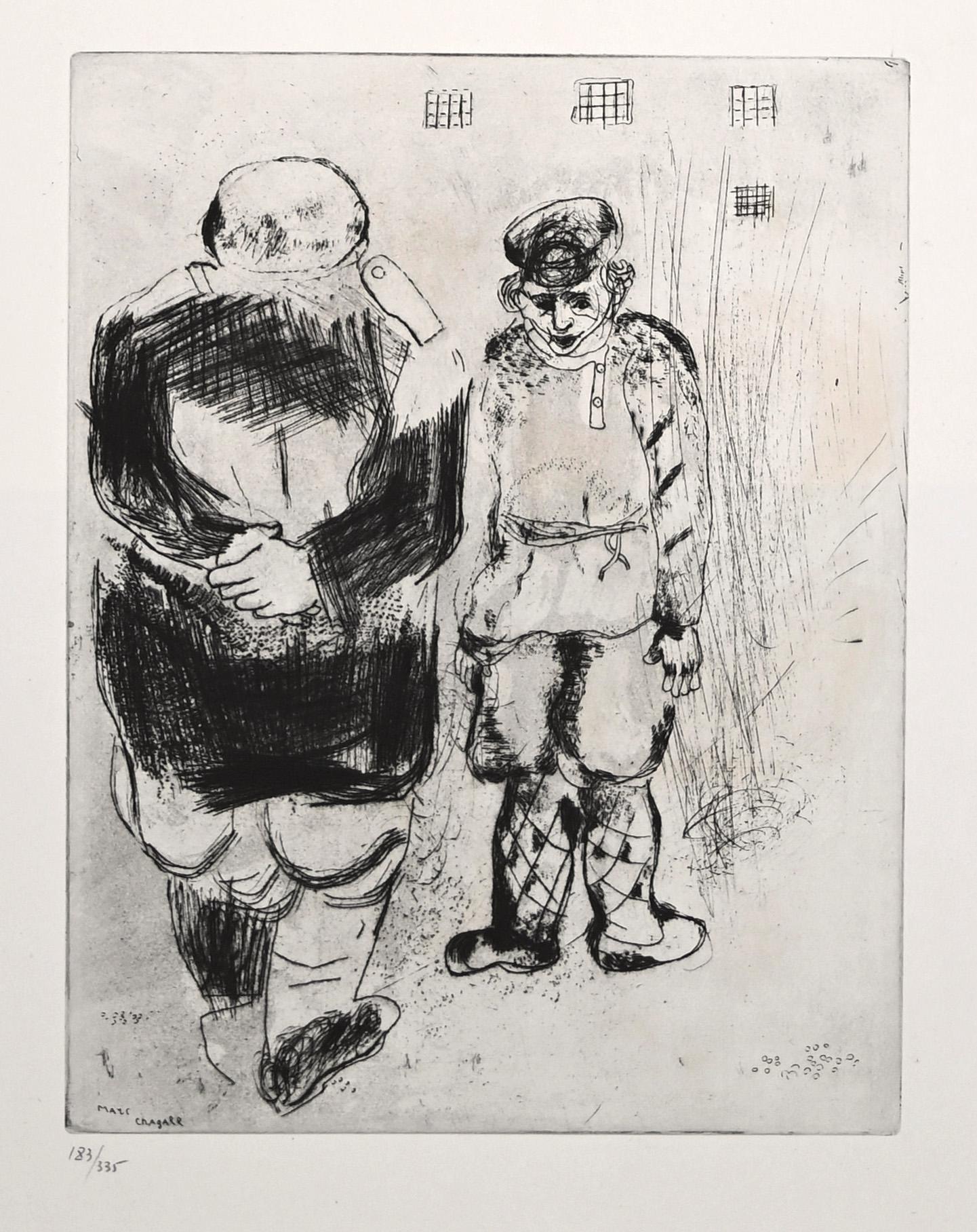 Marc Chagall Figurative Print - L'Homme sans Passeport Devant le Capitaine Ispravnik