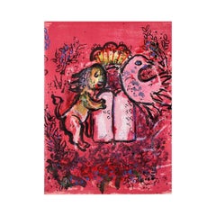 Lithograph created in 1962 by Marc Chagall - Vitraux pour Jérusalem - Mourlot