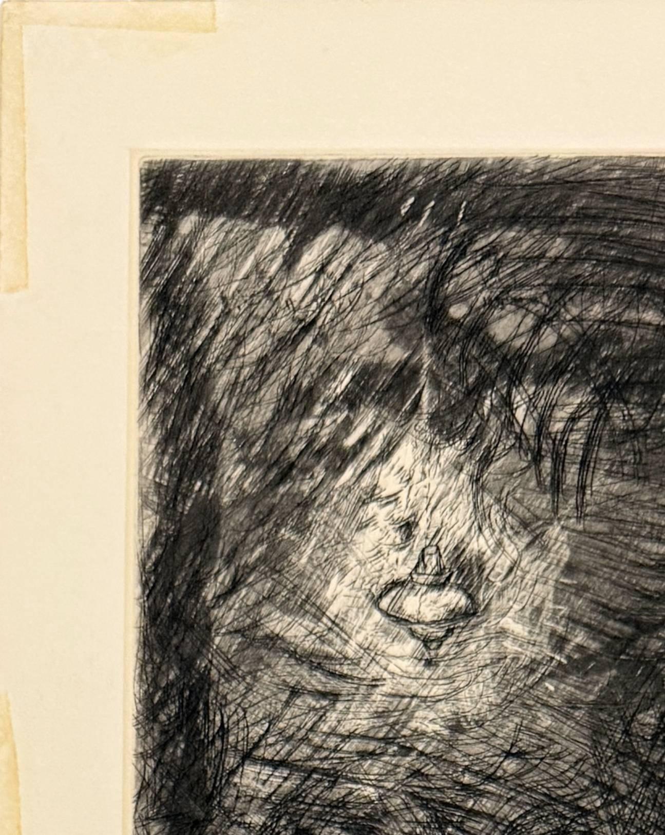 L'Ivrogne et sa Femme - Beige Print by Marc Chagall
