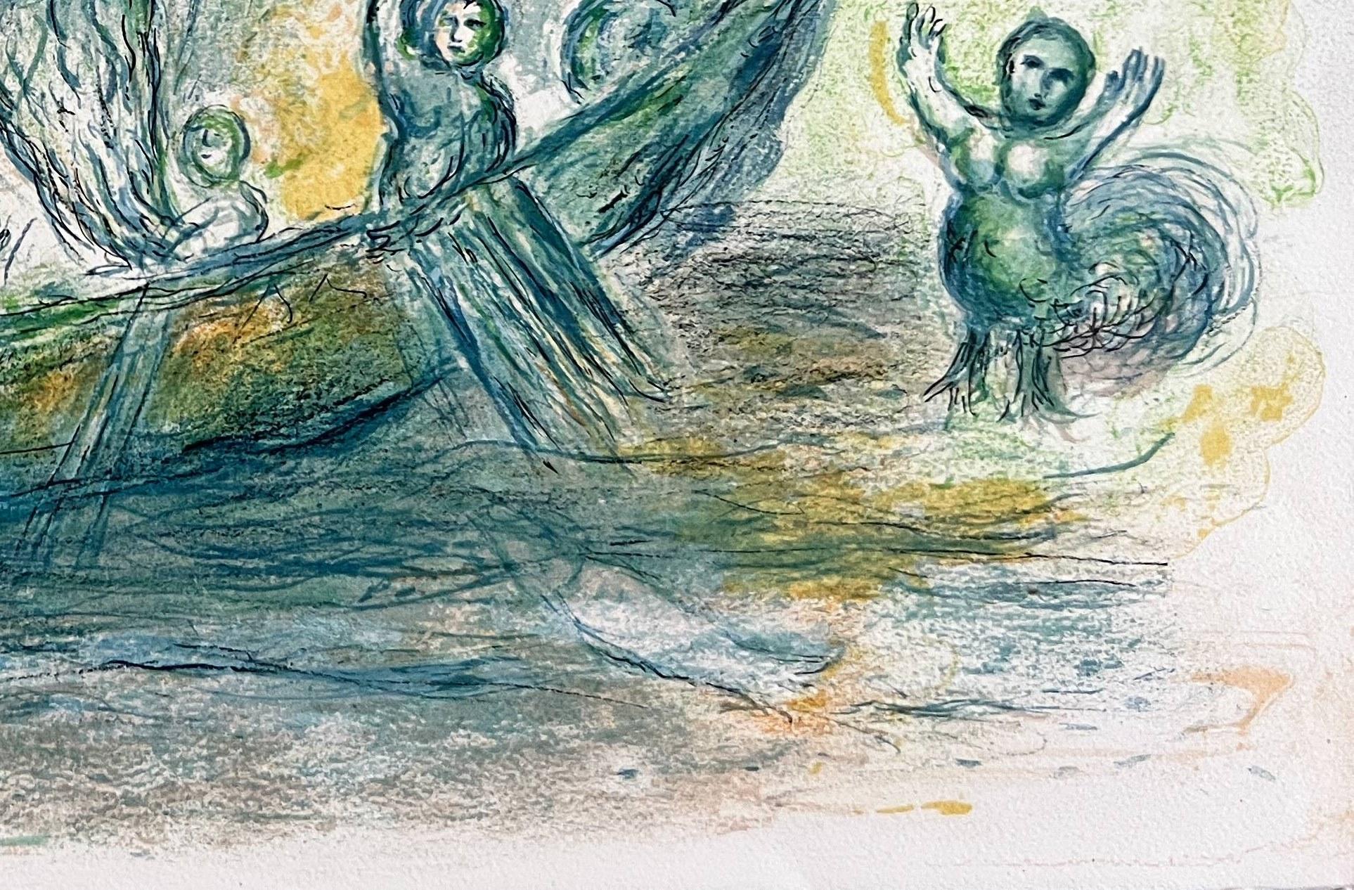 Marc Chagall (1887-1985)
L'Odyssée, Planche XIX
Lithographie en couleurs, 1974,

Une épreuve d'essai unique imprimée, notamment sans le pli central, avec une variante de coloration différente de l'édition standard de 250. Non signé, tel que