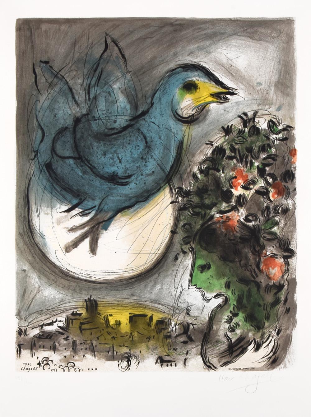 Marc Chagall Figurative Print - L'oiseau bleu (The Blue Bird), 1968