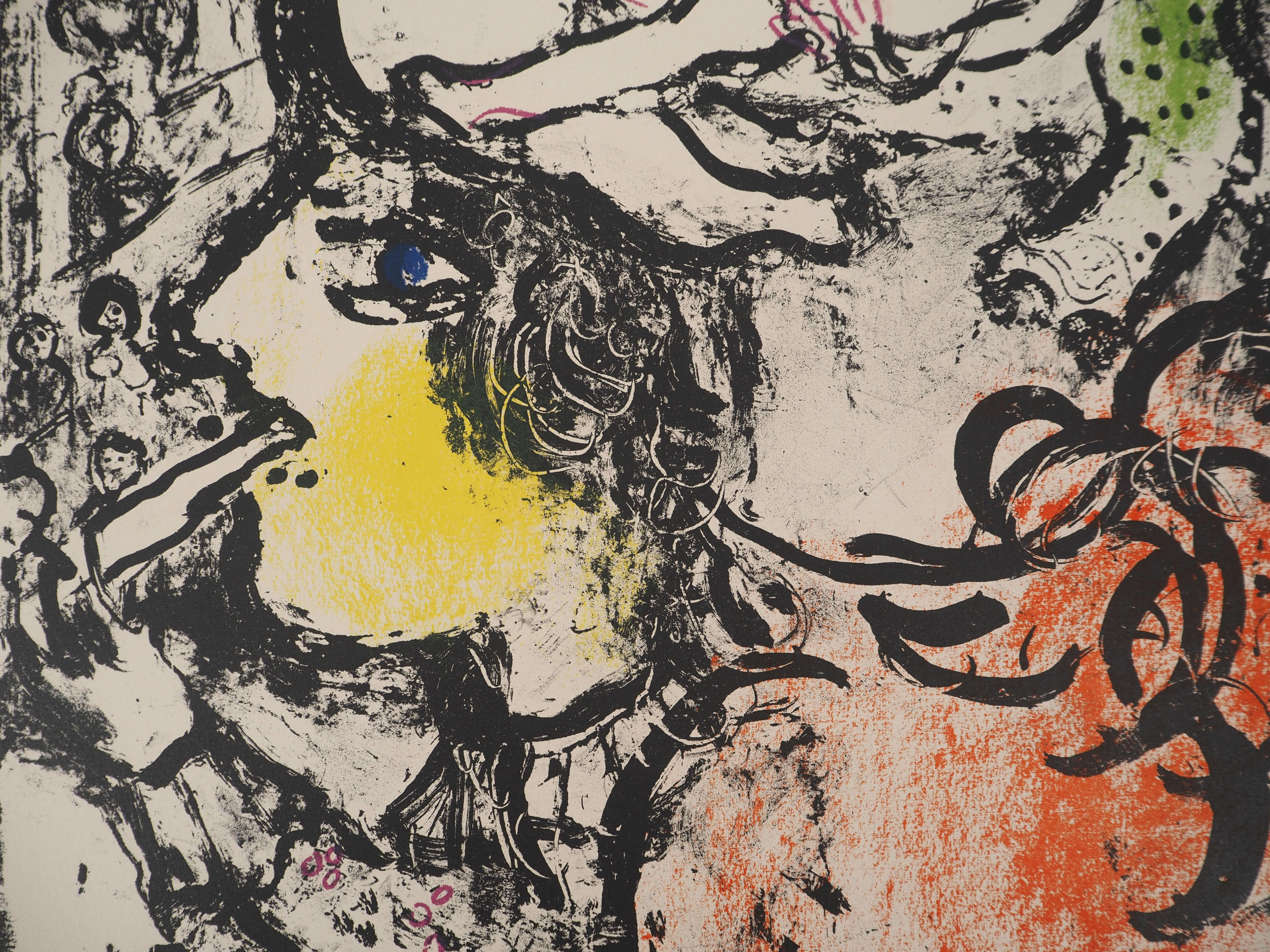 Lovers with a Rooster & a Donkey-Original lithograph HAND SIGNED (Mourlot #306) For Sale 1