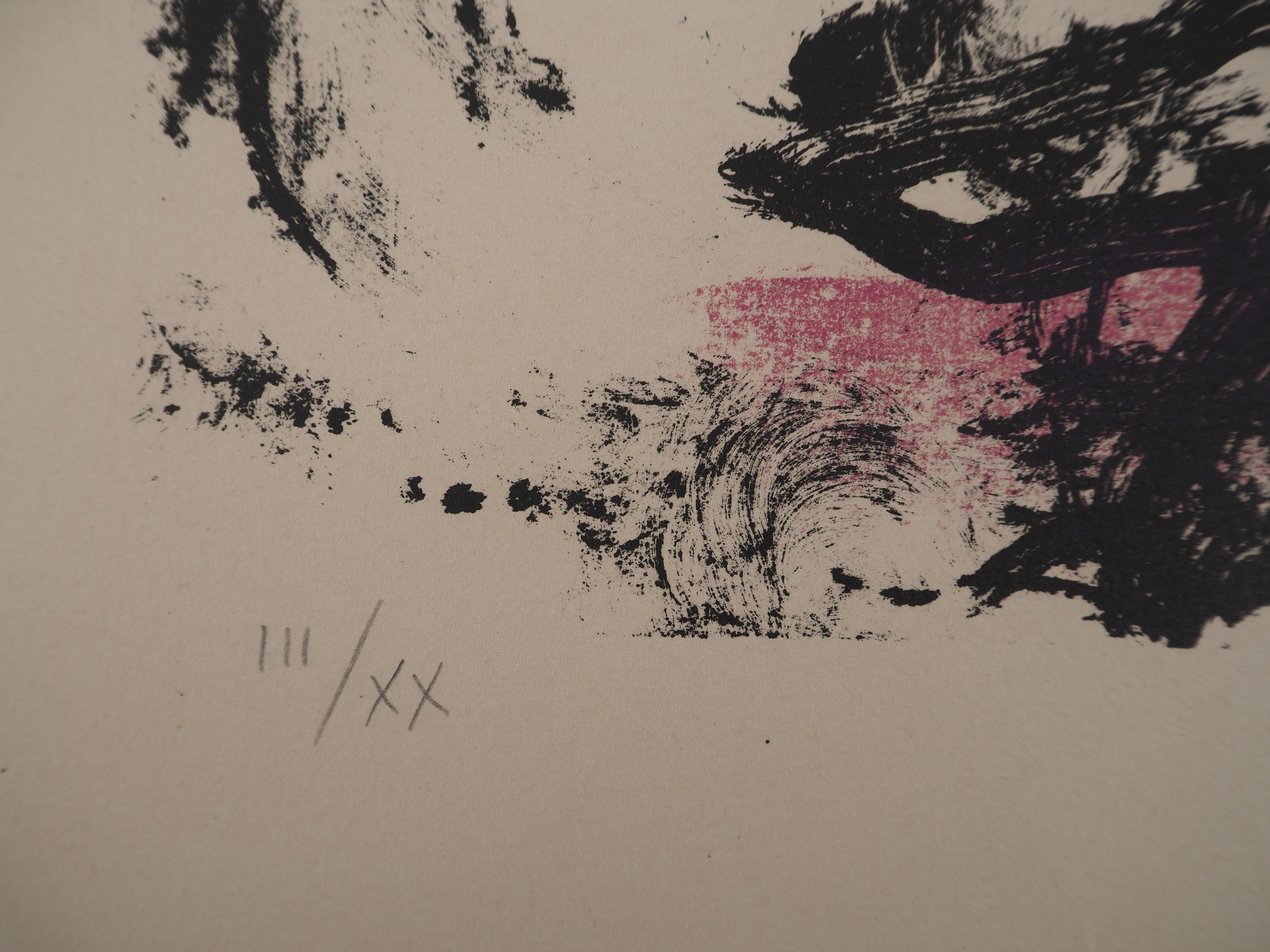 Lovers with a Rooster & a Donkey-Original lithograph HAND SIGNED (Mourlot #306) For Sale 4