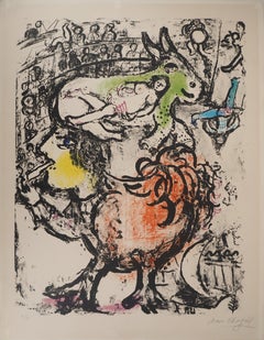 Lovers with a Rooster & a Donkey-Original lithograph HAND SIGNED (Mourlot #306)