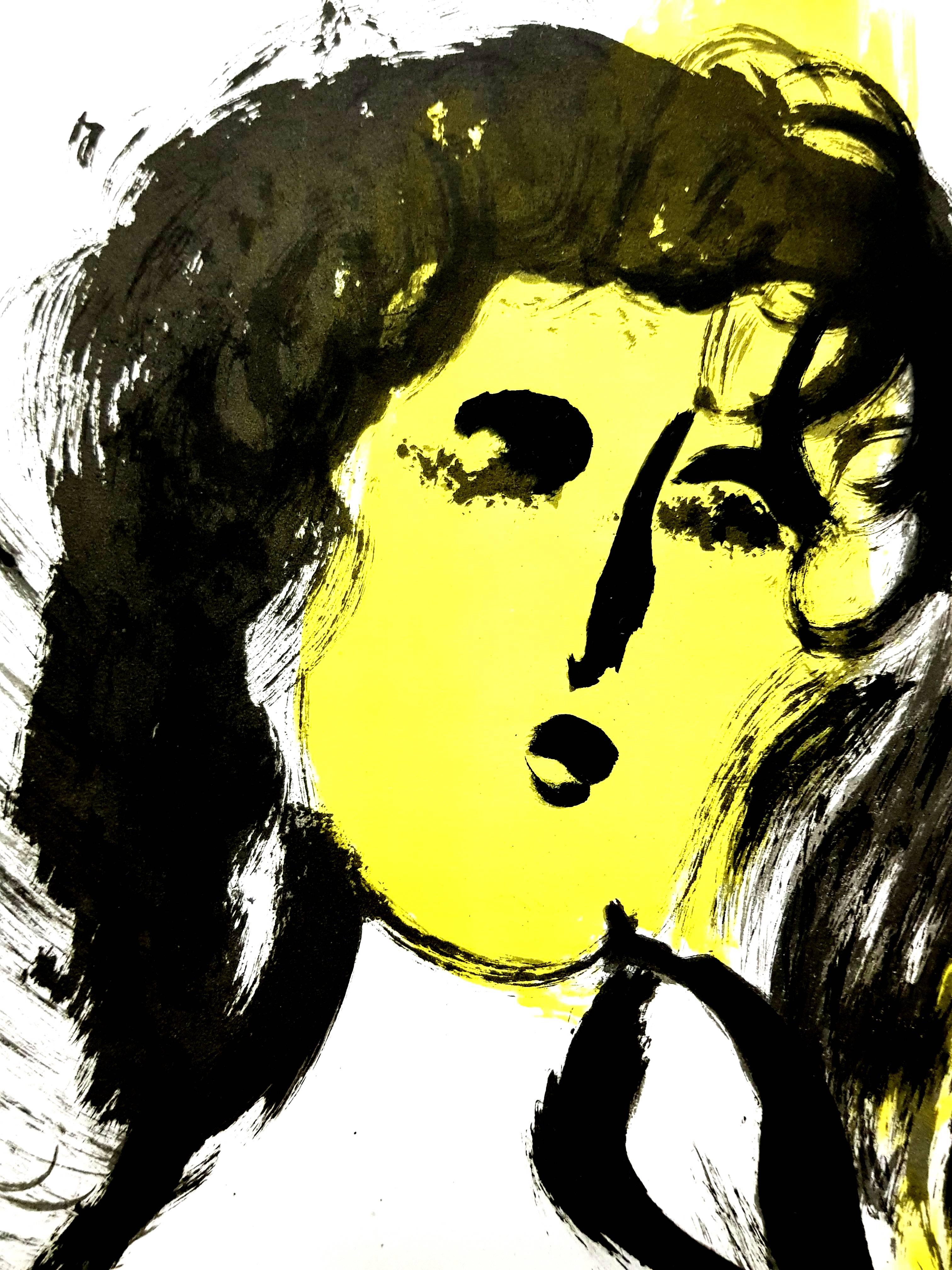 Marc Chagall – Frau mit Engel – Originallithographie im Angebot 1