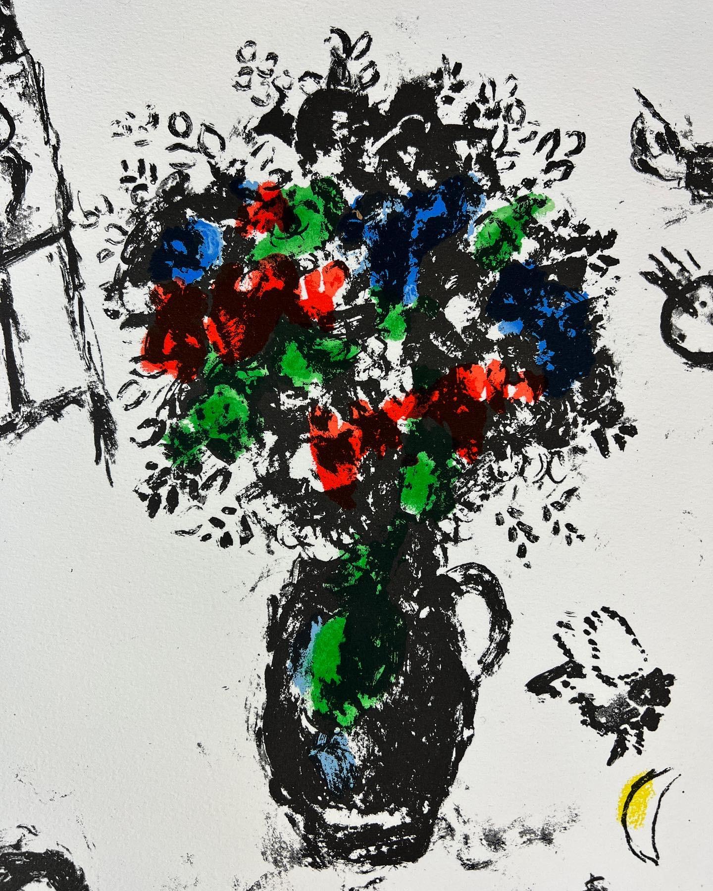 Marc Chagall ( 1887 - 1985 ) - BOUQUET SUR LA VILLE - litografia firmata a mano 2