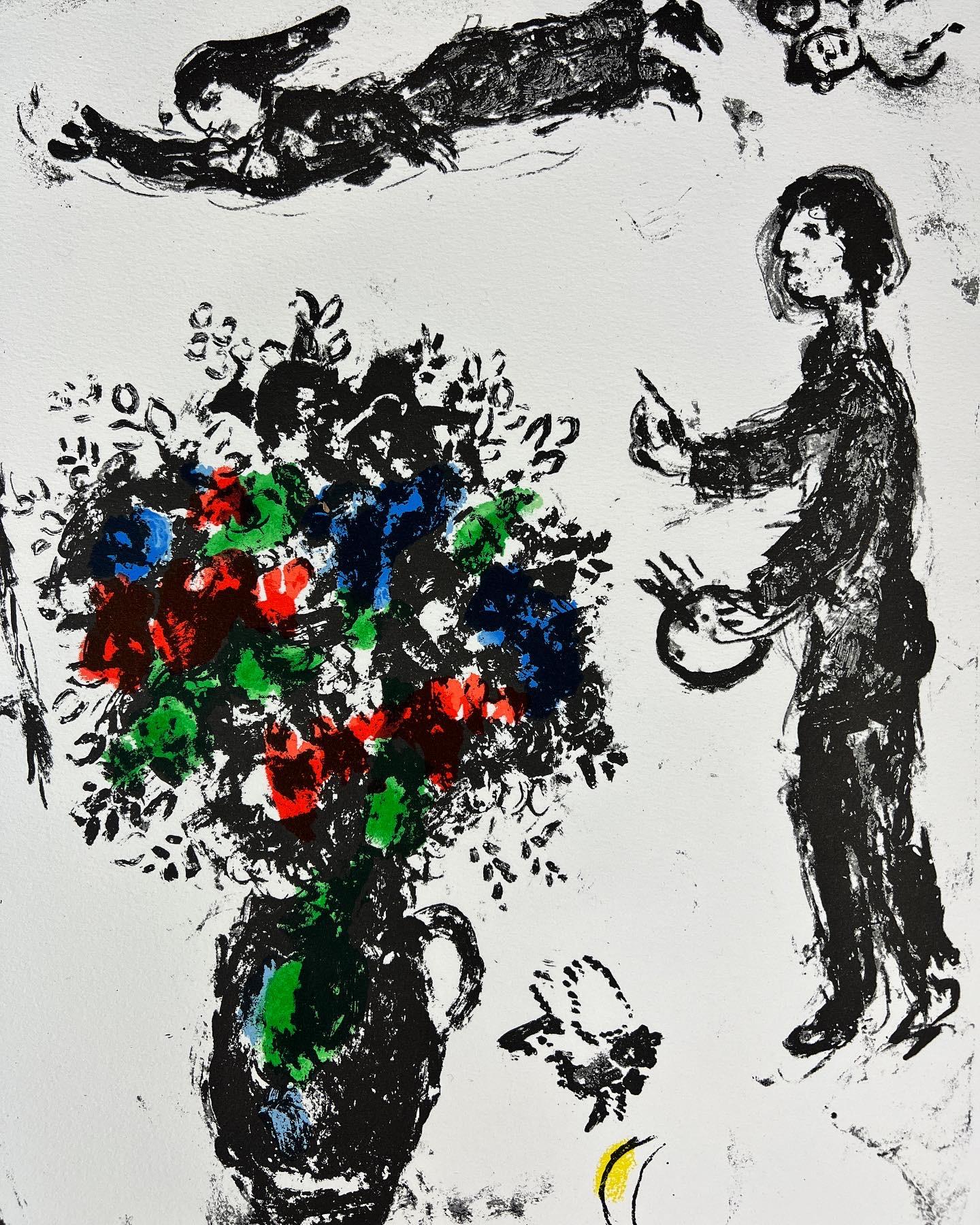 Marc Chagall ( 1887 - 1985 ) - BOUQUET SUR LA VILLE - litografia firmata a mano 3