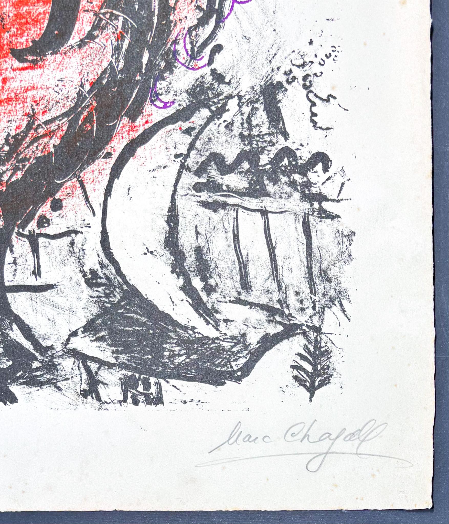 Marc Chagall (1887-1985) - Circo Pirouette - Litografía en color sobre papel Arches en venta 4