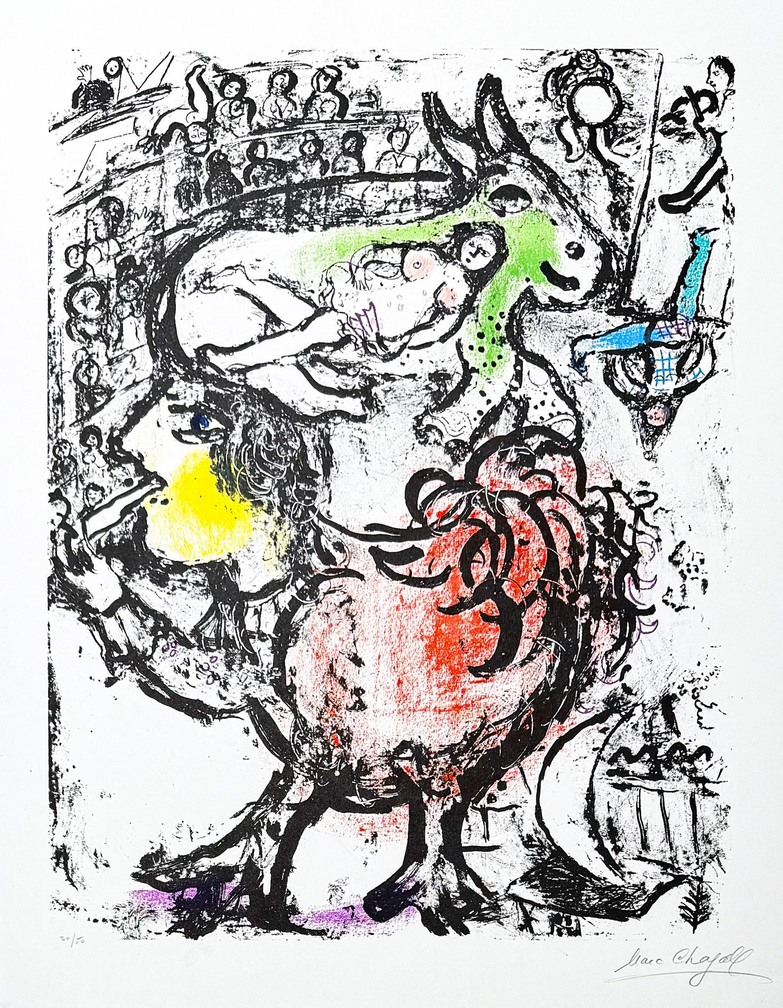 Marc Chagall (1887-1985) - Circus Pirouette - Color lithograph on Arches paper
