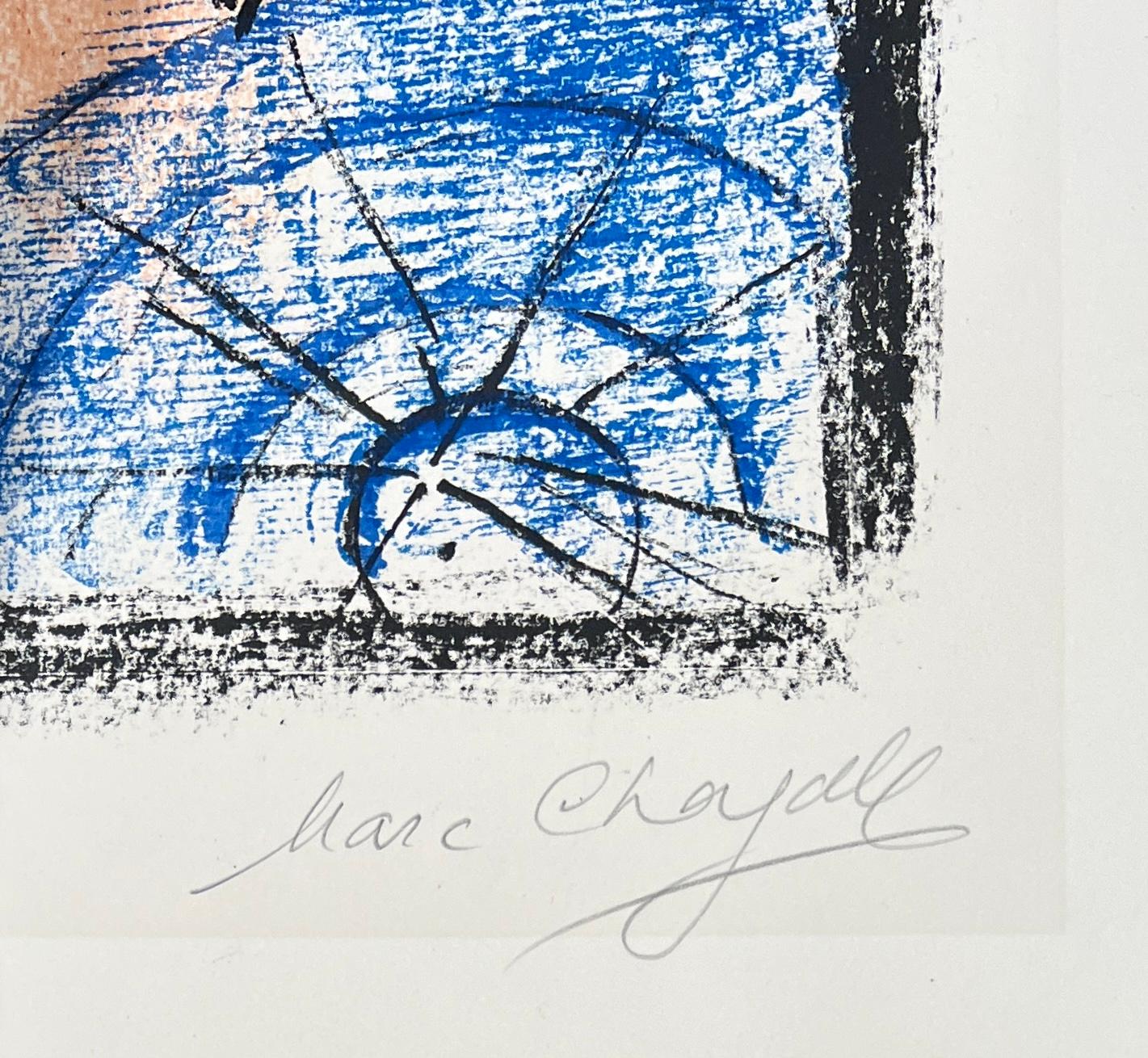 Marc Chagall ( 1887 - 1985 ) - La Piège - lithographie signée sur papier Arches en vente 2