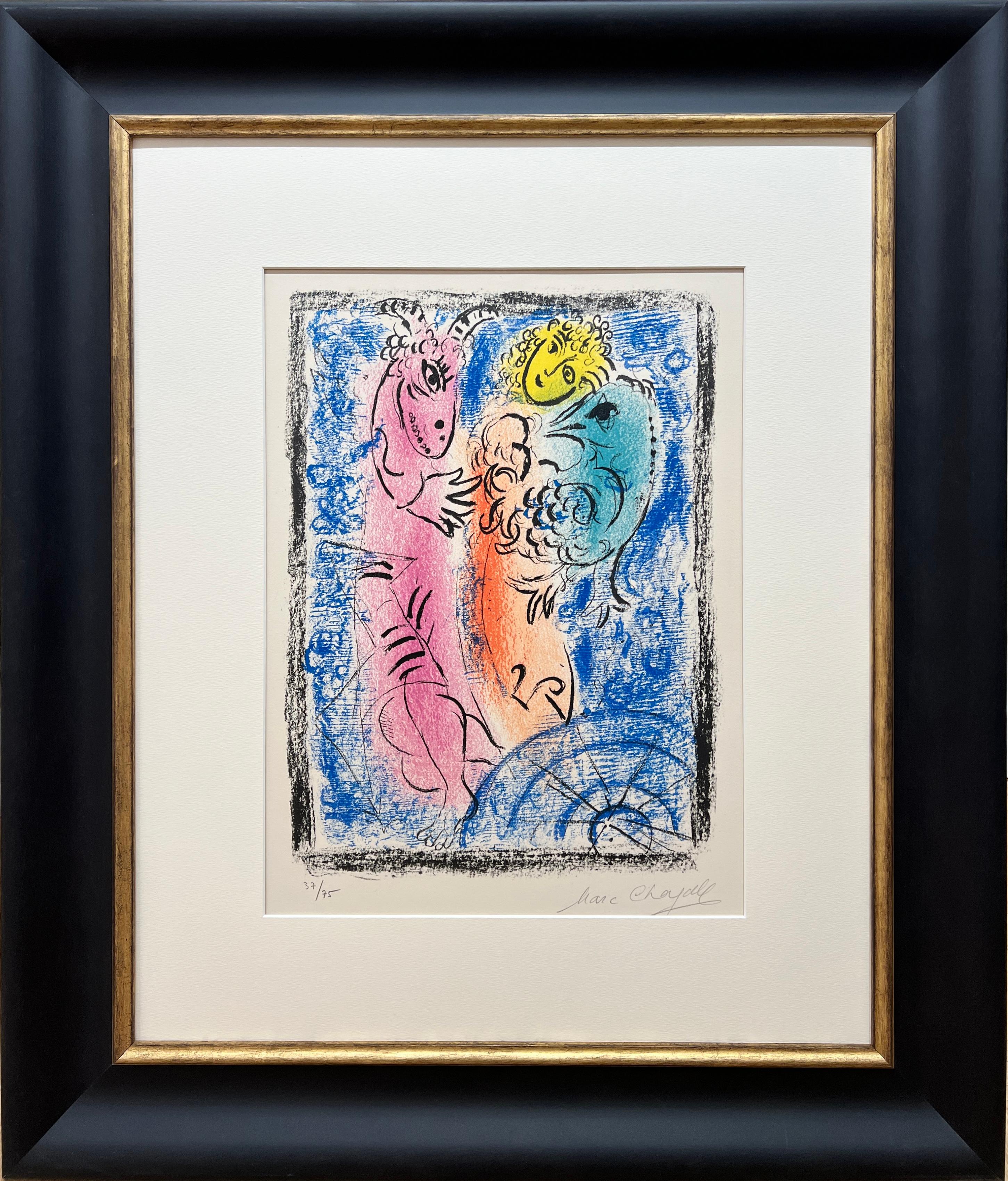 Color lithograph on Arches paper, edited in 1962
Limited edition of 75 copies
signed in pencil by artist in lower right corner and numbered 37/75 in lower left corner
Framed size: 75,5 x 64,5 cm
paper size: 57 x 42,2 cm
Very good conditions with