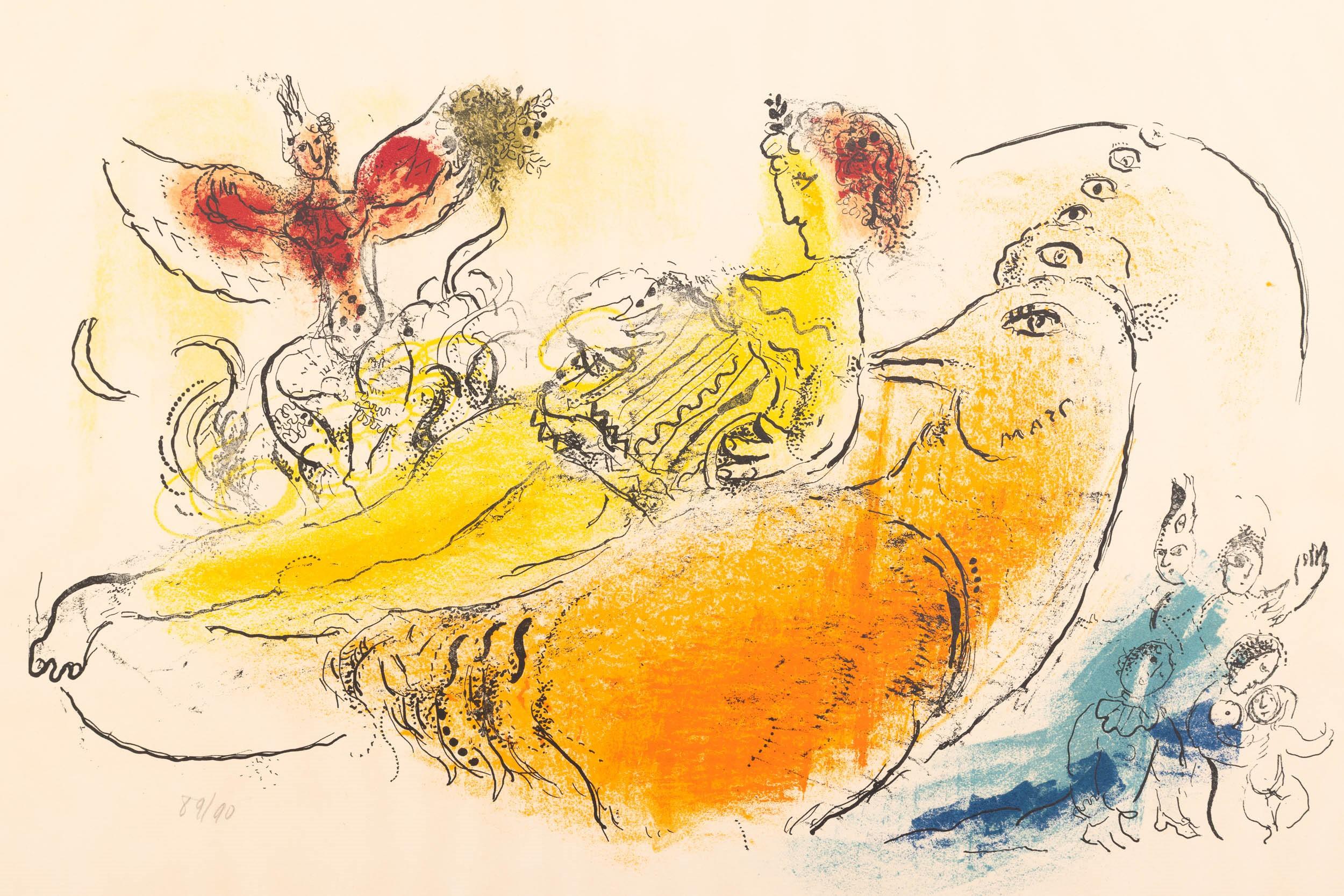 Marc Chagall (1887-1985) -  L'Accordéoniste - Lithographie sur papier en vente 1