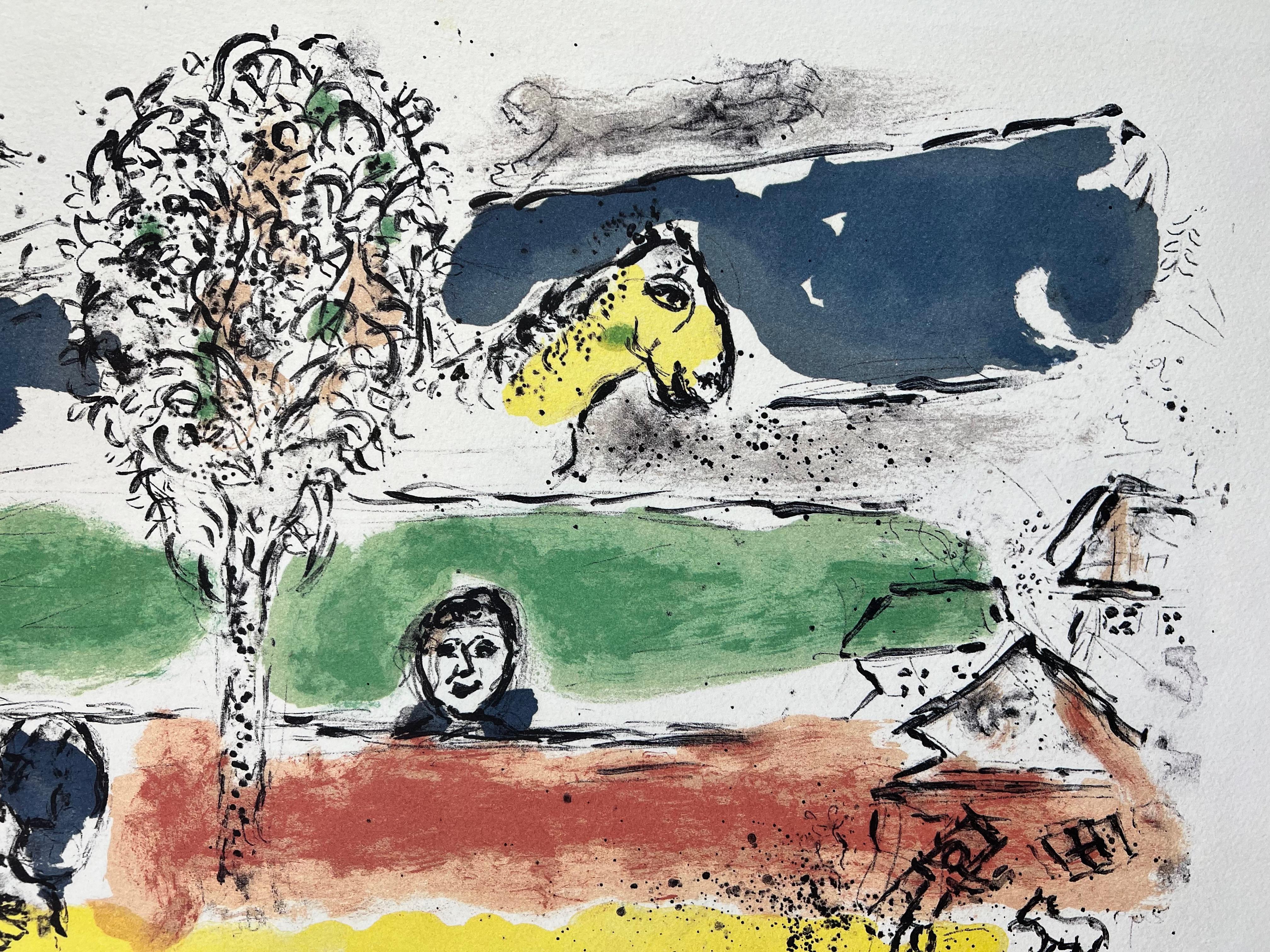 Marc Chagall ( 1887 – 1985 ) – LE FLEUVE VERT – hand-signed Lithograph on Arches 5