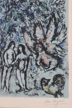 Marc Chagall ( 1887 – 1985 ) – LE PARADIS BLEU hand-signed lithograph on Arches
