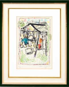 Marc Chagall (1887–1985) - Le Peintre devant le Village I - Color lithograph