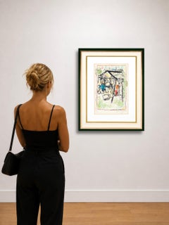 Marc Chagall (1887–1985) - Le Peintre devant le Village I - Color lithograph
