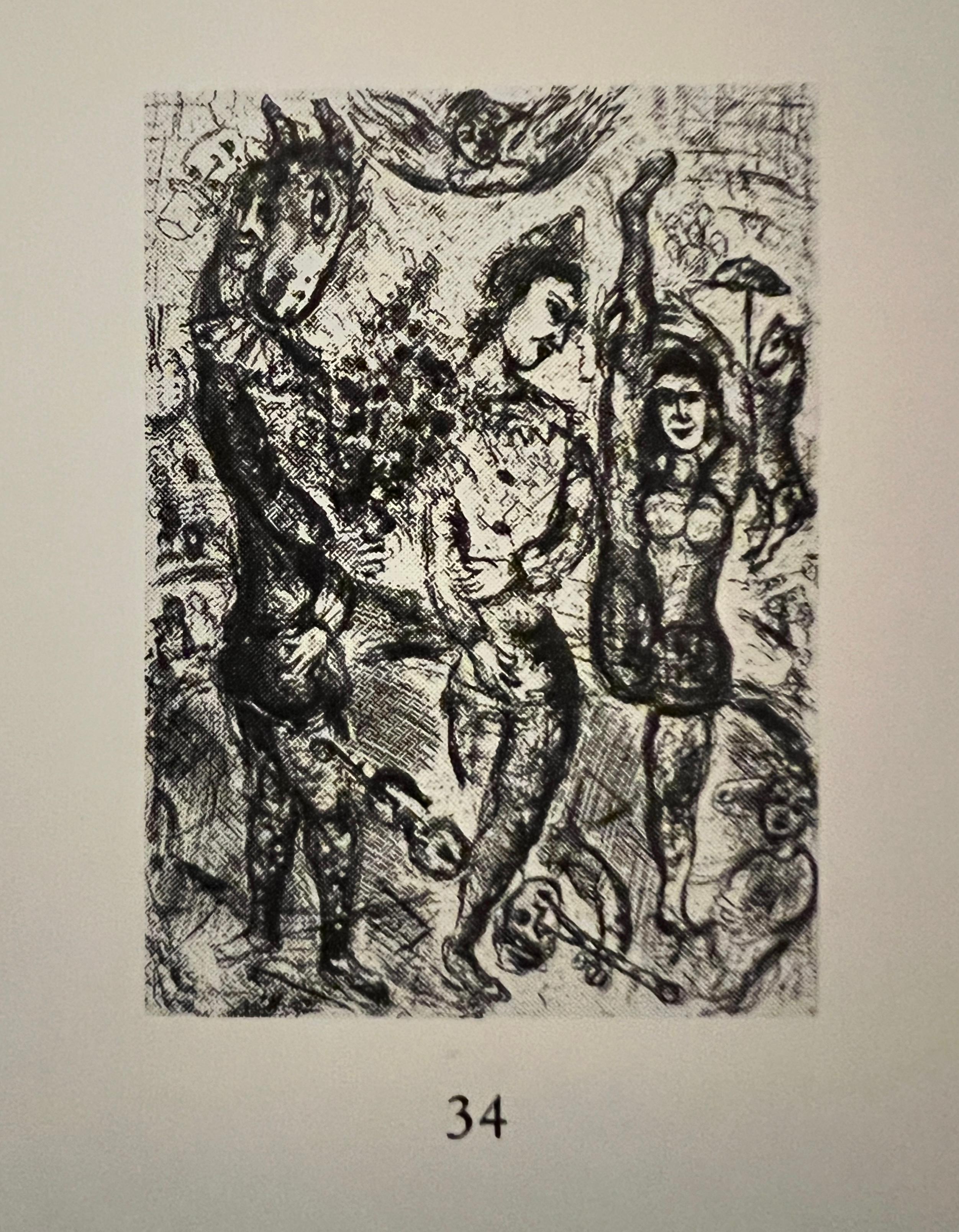 Marc Chagall ( 1887 - 1985 ) - Le Pierrot - grabado en color firmado a mano - 1968 16