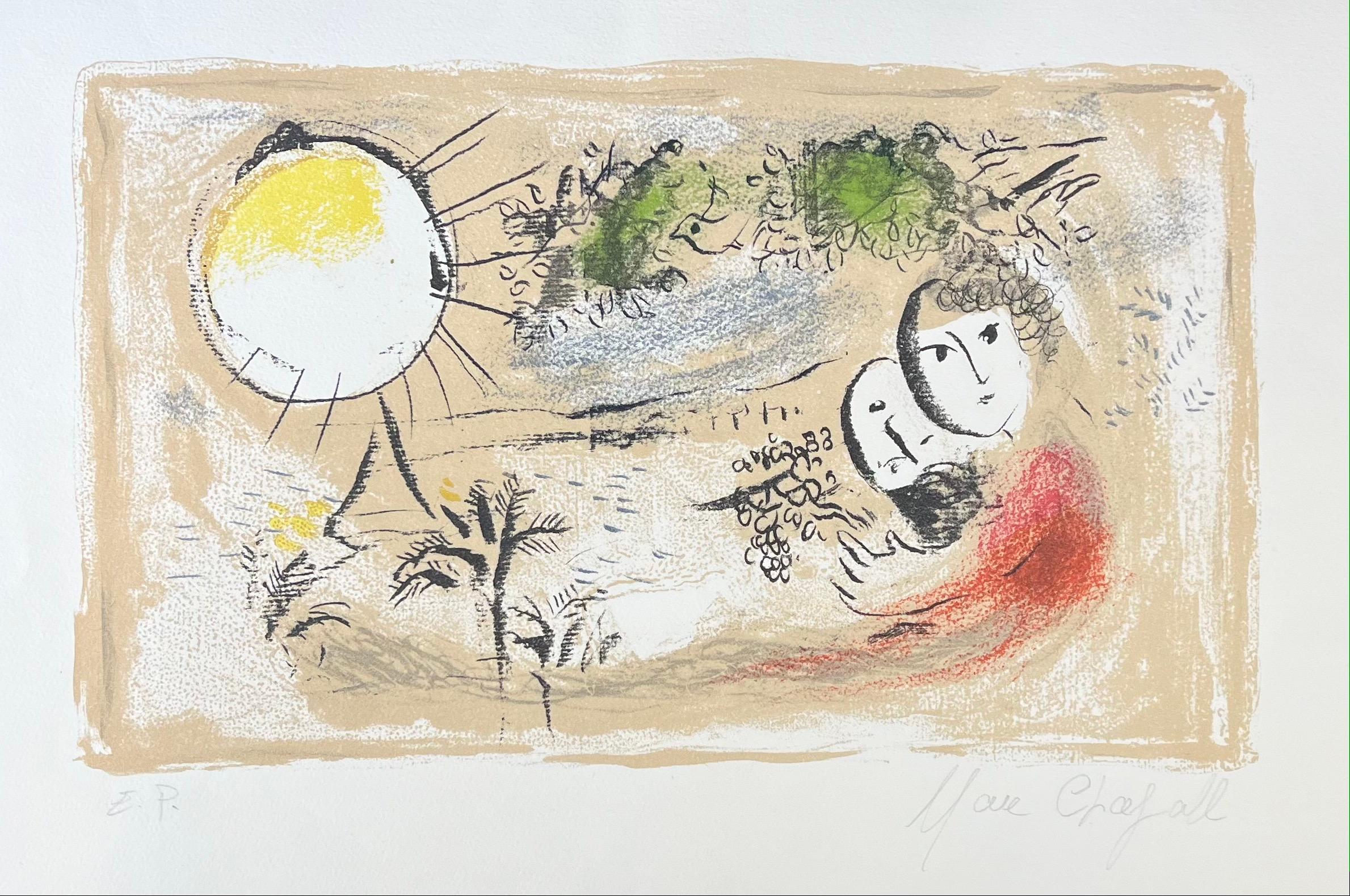 Marc Chagall ( 1887 – 1985 ) – LE REPOS – hand-signed Lithograph on Arches paper 1