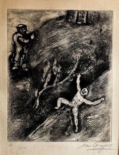 Marc Chagall (1887-1985) -L'Enfant et le Maître d'école- Aguafuerte sobre papel - 1952