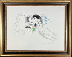 Marc Chagall ( 1887 – 1985 ) – Rêve Familer – hand-signed lithograph on Arches