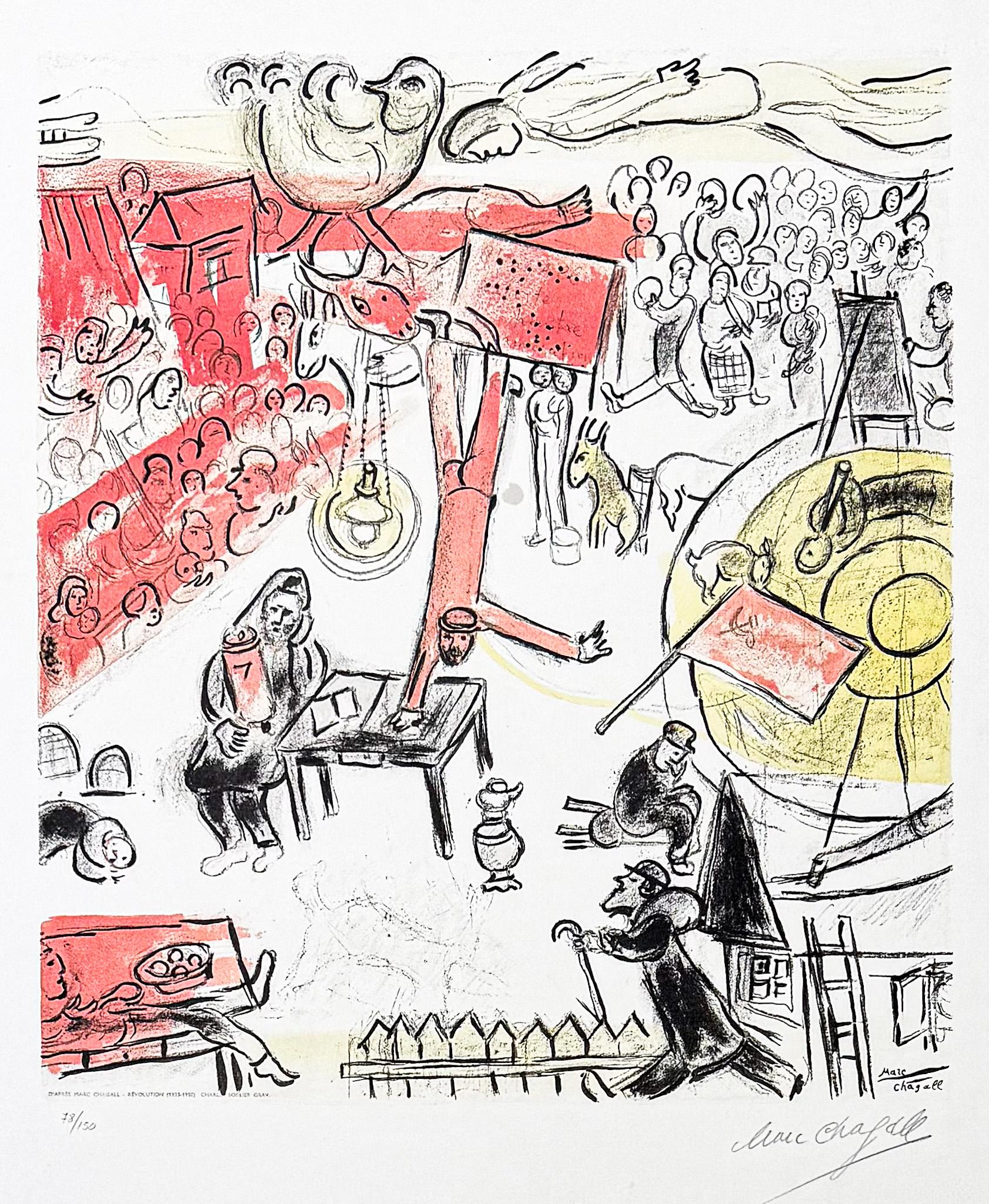 Marc Chagall (1887–1985) - Révolution - Color lithograph on paper - 1963