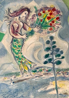 Marc Chagall (1887–1985) – Sirène au pin – Color lithograph on Arches paper