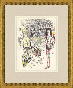 Acrobatics Lithograph by Marc Chagall, Signed, Framed, 1963 Edition