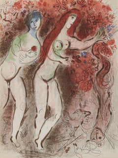 Marc Chagall, Adam and Eve and the Forbidden Fruit, Drawings for the Bible, 1960