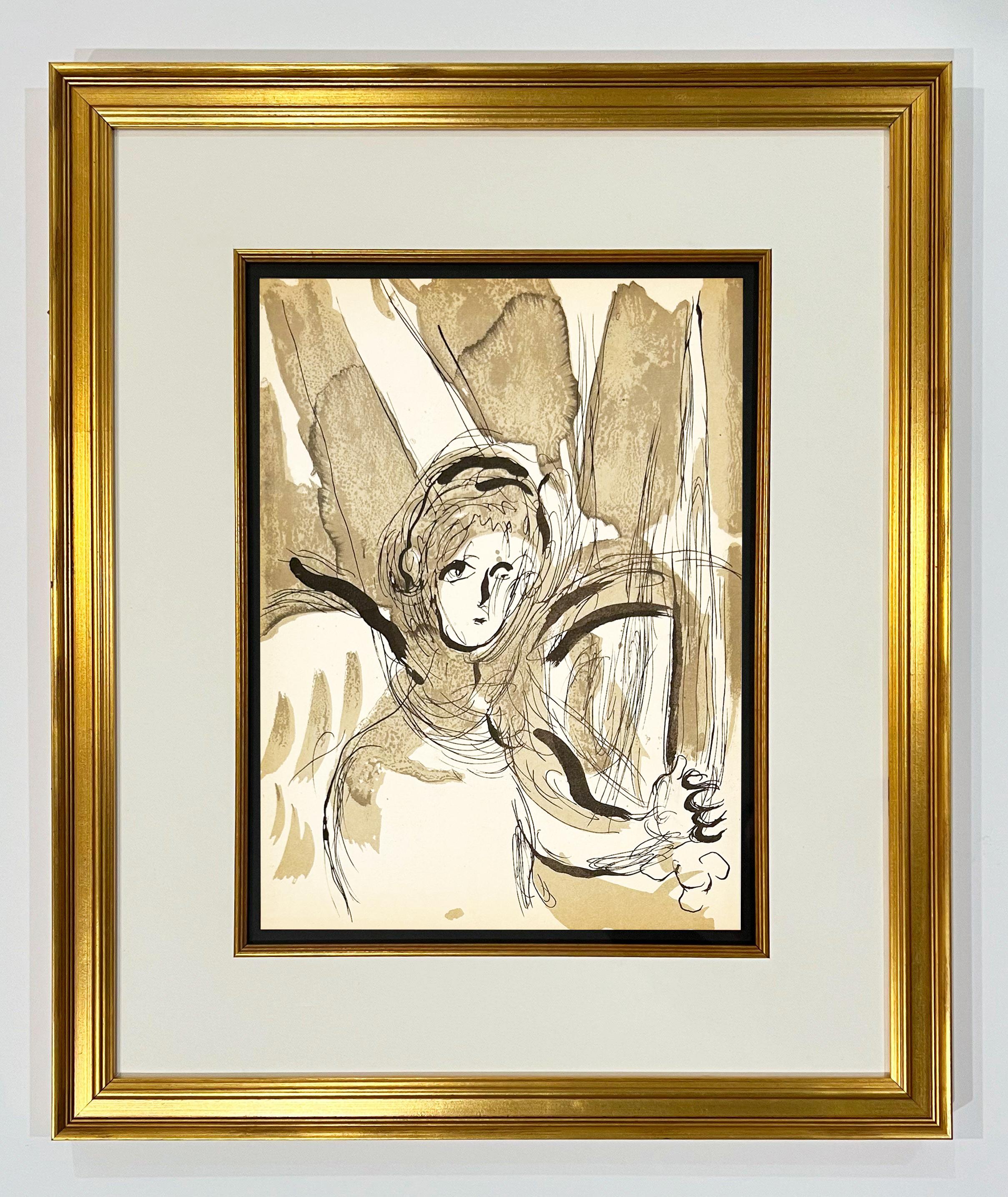 Marc Chagall Angel With Sword, from The Bible Lithographs 1956 For Sale 1
